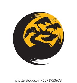 Bonsai symbol icon,illustration design template.
