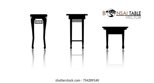 Bonsai Table Silhouette. Detailed Image. Vector Illustration  