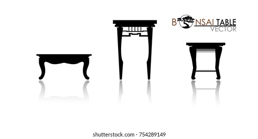 Bonsai table silhouette. Detailed image. Vector illustration  