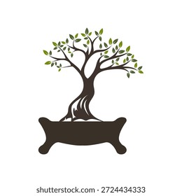 Bonsai Baum abstrakte Logo modernen Stil
