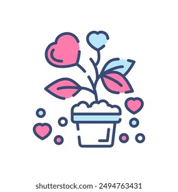 Bonsai Tree Filled Color Icon, Vector illustration