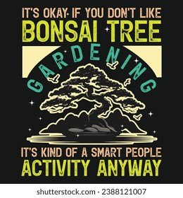 Bonsai Tree Gardening Vector Typography Design