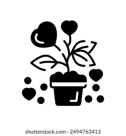 Bonsai Tree Glyph Icon, Vector illustration