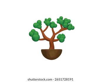 bonsai tree icon 3d illustration render