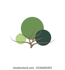 Bonsai tree icon logo background abstract flat vector design isolated