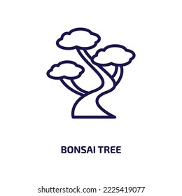 bonsai tree icon from nature collection. Thin linear bonsai tree, tree, plant outline icon isolated on white background. Line vector bonsai tree sign, symbol for web and mobile