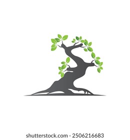 bonsai tree icon vector illustration template design