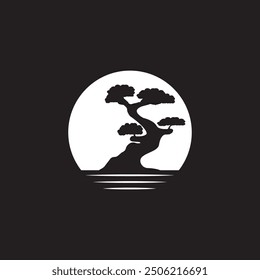 bonsai tree icon vector illustration template design