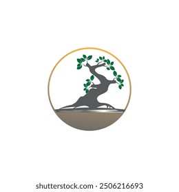 bonsai tree icon vector illustration template design