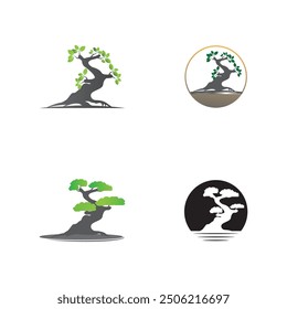 bonsai tree icon vector illustration template design