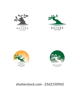 bonsai tree icon vector illustration template design