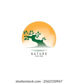 bonsai tree icon vector illustration template design