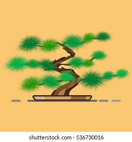 Bonsai tree icon. Vector illustration