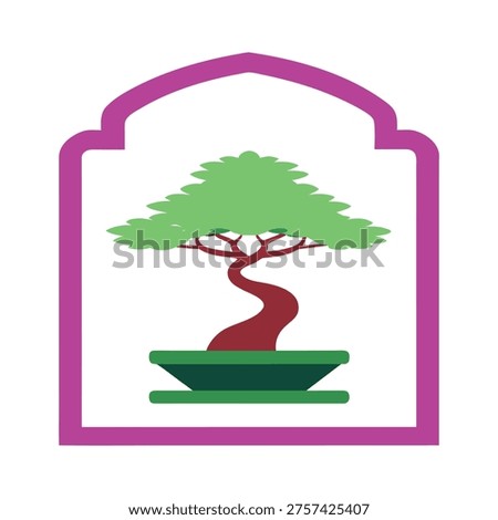 Bonsai tree inside a mindfulness zen frame showing calm mindfulness balance and peaceful spiritual harmony visual design concept