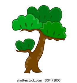 Bonsai tree isolated illustration on white background
