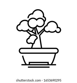 Bonsai tree line icon, concept sign, outline vector illustration, linear symbol.