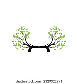 Bonsai Tree Logo. Simple Minimalist Silhouette Design, Plant Vector, Icon Illustration Element