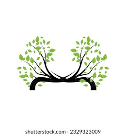 Bonsai Tree Logo. Simple Minimalist Silhouette Design, Plant Vector, Icon Illustration Element