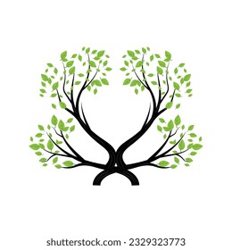 Bonsai Tree Logo. Einfaches minimalistisches Silhouettendesign, Pflanzenvektorgrafik, Symbol-Illustrationselement