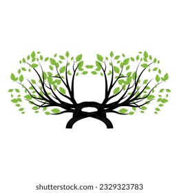 Bonsai Tree Logo. Simple Minimalist Silhouette Design, Plant Vector, Icon Illustration Element