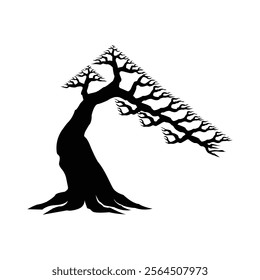 Bonsai tree logo vector line