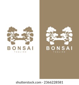 Diseño Ilustración del logotipo del árbol bonsai