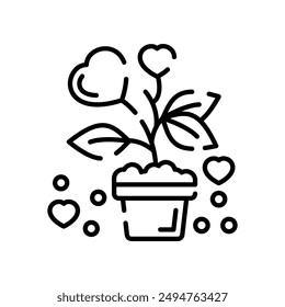 Bonsai Tree Outline Icon, Vector illustration