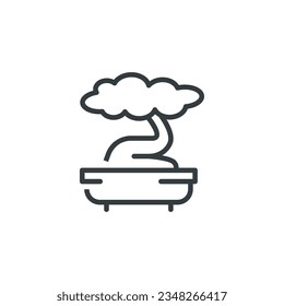 Bonsai tree plant nature icon, vector illustration