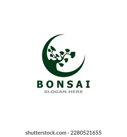 Bonsai Tree Plant Vector Logo Illustration 