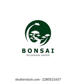 Bonsai Tree Plant Vector Logo Illustration 