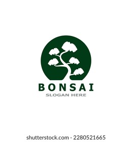 Bonsai Tree Plant Vector Logo Illustration 