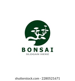 Bonsai Tree Plant Vector Logo Illustration 