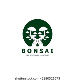 Bonsai Tree Plant Vector Logo Illustration 