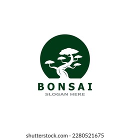 Bonsai Tree Plant Vector Logo Illustration 