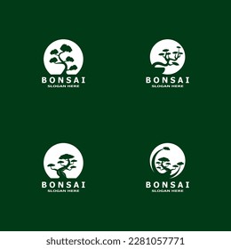 Bonsai Tree Plant Vector Logo Illustration 