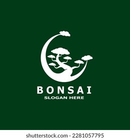 Bonsai Tree Plant Vector Logo Illustration 