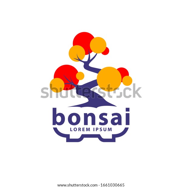 Bonsai Baum Und Bonsai Topf Logo Stock Vektorgrafik Lizenzfrei