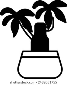 bonsai tree and pot vector illustration