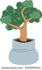 Bonsai Tree In Pot Vector Illustration