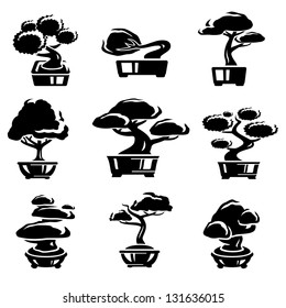 Bonsai Tree Set. Vector