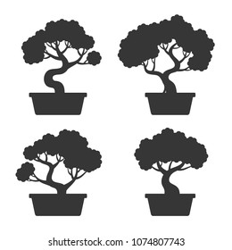 Bonsai Tree Silhouette Set