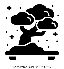 Bonsai tree vector design in trendy style