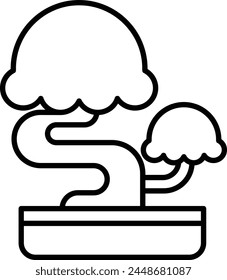 bonsai tree vector icon illustration
