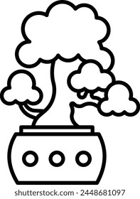 bonsai tree vector icon illustration