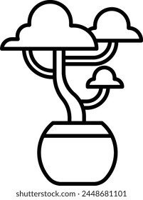 bonsai tree vector icon illustration