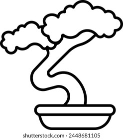 bonsai tree vector icon illustration