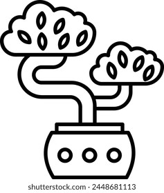 bonsai tree vector icon illustration