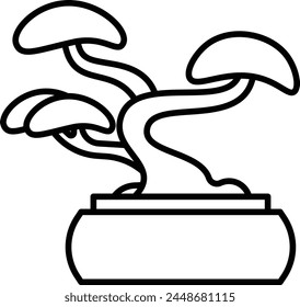 bonsai tree vector icon illustration