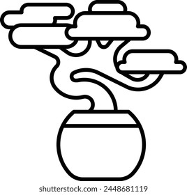 bonsai tree vector icon illustration