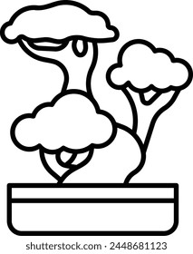 bonsai tree vector icon illustration